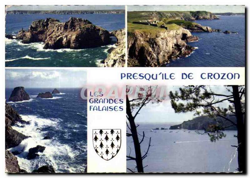 Postcard Modern Brittany in Crozon peninsula colors of the cliffs Chateau de ...