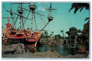 Anaheim California Postcard Pirate Ship Disneyland Kingdom 1961 Antique Vintage