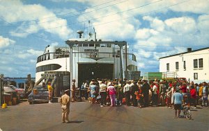 Woods Hole MA The Islander Ferry Boat Passengers Postcard.