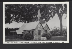 PEI Woodleigh Replicas Model of Thomas Gray's Church of Elegy Fame ~ RPPC