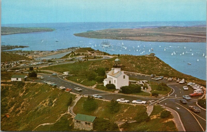 San Diego CA California Aerial View Old Point Loma Light House VTG Postcard UNP  