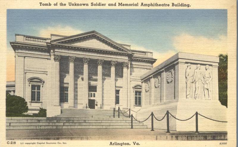 Tomb of Unknown Soldier and Amphitheater Building Arlington VA Virginia - Linen