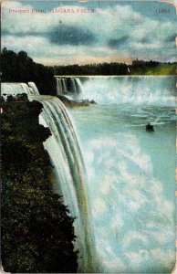 Prospect Point Niagara Falls Waterfall Boat NY Cancel WOB Note Station Postcard