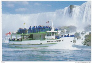 The Maid Of The Mist Tour Boat With The American Falls In The Background, N...