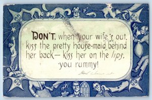 Mankato Minnesota MN Postcard Humor Don't When Your Wife's Out 1910 Antique