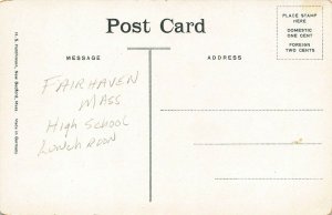 LPS51 FAIRHAVEN Massachusetts High School Lunch Room Interior View Postcard