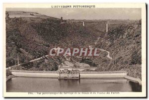 Old Postcard Electricite Panoramic view of the dam and the Sioule viaduct Fades