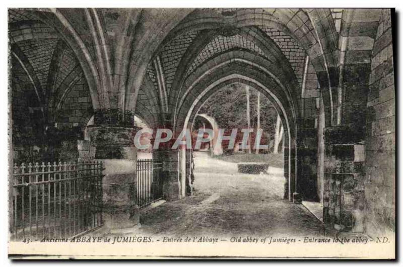 Old Postcard Abbey of Jumieges Entree L Abbaye