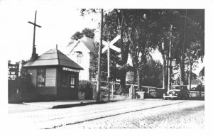 F77/ West Manchester New Hampshire RPPC Postcard c1950s Railroad Depot 8