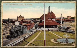Kenora Ontario Canada Canada Pacific Railway Train Station Postcard AA68830