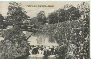 Derbyshire Postcard - Waterfall in Garden - Buxton - Ref TZ3178