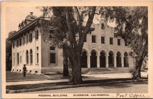 Vtg Riverside California CA Federal Building & Post Office Postcard