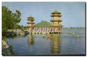 Postcard Old Spring Autumn Pavilions Tsoying China