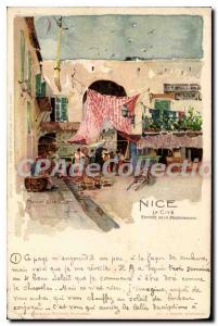 Old Postcard NICE cites the entrance to the poissonneaie