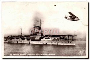 Old Postcard Boat War Marine Militaire Francaise Gate Aircraft Bearn