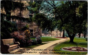 Postcard SCHOOL SCENE Champaign Illinois IL AO7684