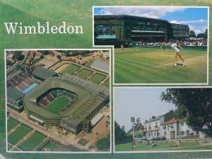 Aerial View of Tennis Courts & Village Wimbledon Vintage Postcard July 1996