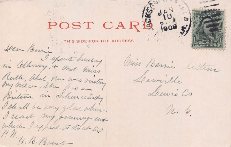 CHARLESTON SOUTH CAROLINA~POST OFFICE-AMERICAN FLAG~1908 POSTCARD