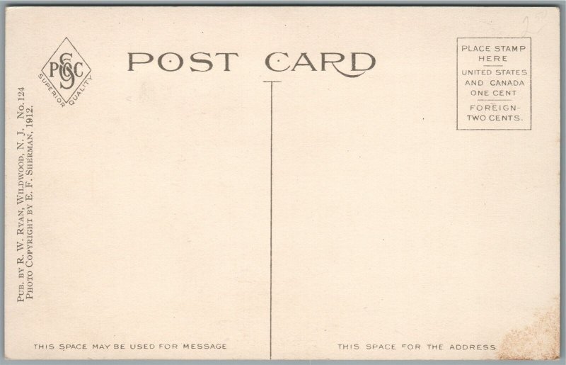 WILDWOOD CREST NJ PACIFIC AVE. ANTIQUE POSTCARD