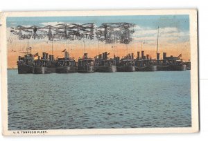 Portsmouth Virginia VA Postcard 1921 US Torpedo Fleet Norfolk Navy Yard