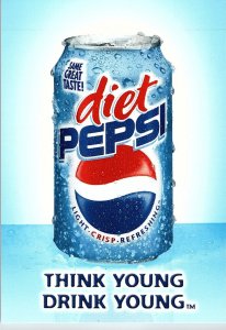 Diet Pepsi Think Young Drink Young Advertising Postcard 4 x 6