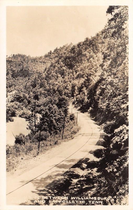 Laffollette to Williamsburg Tennessee~US Route 25 Highway~1940s RPPC 