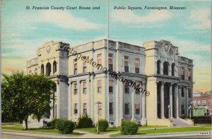 St. Francois County Court House & Public Square Farmington MO Postcard PC335