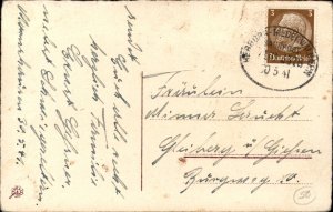 Pentecost Little Boy Basket of Flowers Lettering Gilt Vintage Postcard