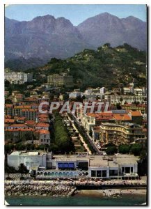 Modern Postcard Aerial view of Menton in the foreground Casino