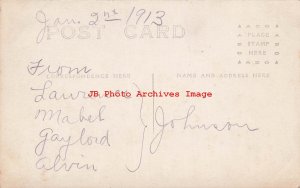 Unknown Location, RPPC, Studio Shot, Johnson Children 1913, Photo