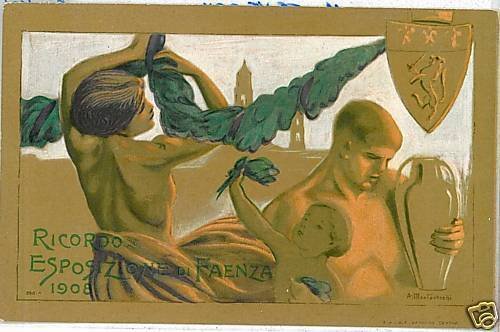 PUB033 ADVERTISING CARD: FAENZA signed: MONTEVECCHI-