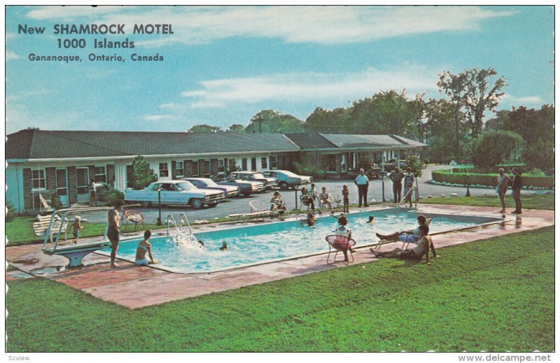 Shamrock Motel, King Street East, 1000 Islands, Swimming Pool, GANANOQUE, Ont...