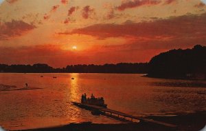Vintage Postcard Sunset Inland Lakes The Water Winter Wonderland Michigan MI