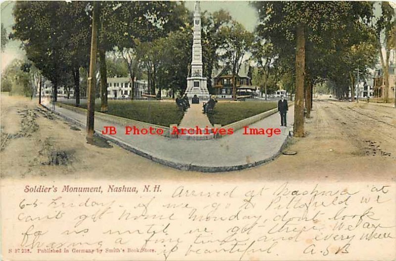 NH, Nashua, New Hampshire, Soldiers Monument, Smiths Bookstore No S87238