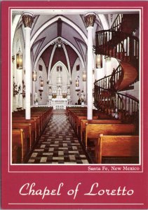 Postcard NM Sante Fe - Stairway Chapel of Loretto