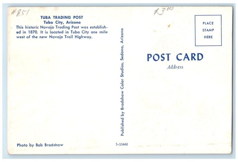 c1950's Tuba Trading Post Tuba City Arizona AZ, Dirt Road Vintage Postcard