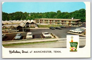 Manchester Tennessee~Birds Eye View Of Holiday Inn Parking Area~Vintage Postcard