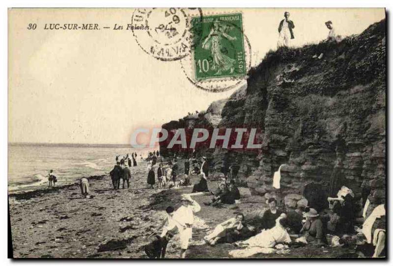 Old Postcard Luc Sur Mer Cliffs