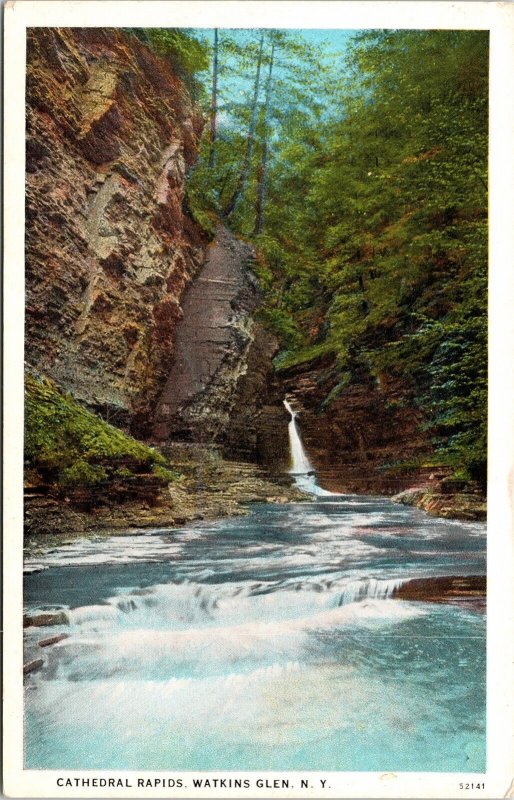 Cathedral Rapids Watkins Glen New York Divided Back Postcard Vintage Unused 