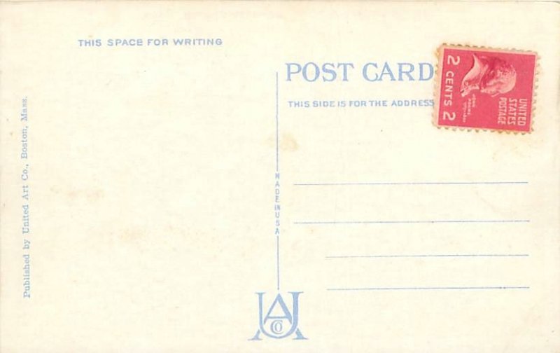 Boston MA Suffolk Downs Race Track Linen Postcard Unused