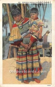 Seminole Indians, Florida USA 1935 Missing Stamp light crease top edge, light...