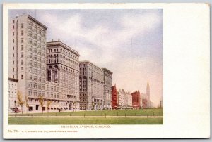 Vtg Chicago Illinois IL Michigan Avenue 1900s View Old Postcard