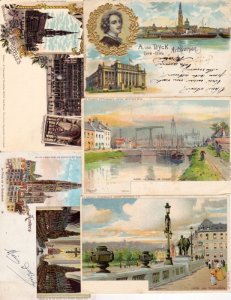 BELGIUM 77 Vintage Litho Postcards pre-1910 (L2914)