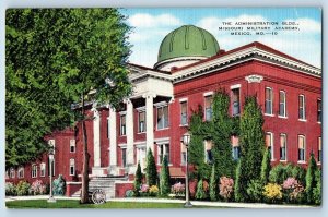 1940 Mexico Missouri MO Postcard Administration Building Military Academy School