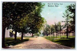 1910 Main Street Looking East Blanford Massachusetts MA Vintage Antique Postcard