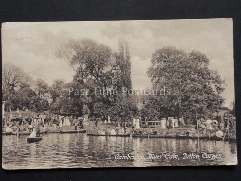 Cambridgeshire PUNTS Ditton Church, River Cam c1915 by F.Frith & Co Ltd No.61512