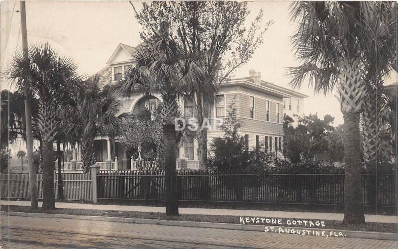 B11/ St Augustine Florida Fl Real Photo RPPC Postcard c1910 Keystone COttage