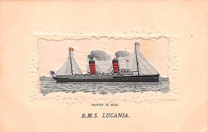 RMS Lucania Woven in Silk Unused minimal wear close to perfect