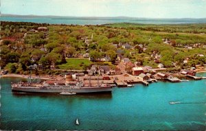 Maine Castine Aerial View Showing State Of Maine Training Ship Of...