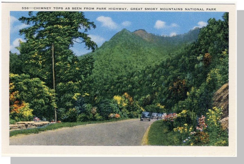 Smoky Mountains National Park, Postcard, North Carolina/NC-TN,ParkHighway,Nr Mnt